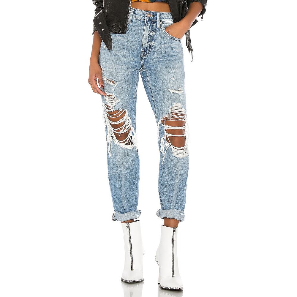 Pistola Distressed Blue Presley Straight Denim Jeans Size 25 - Picture 1 of 5